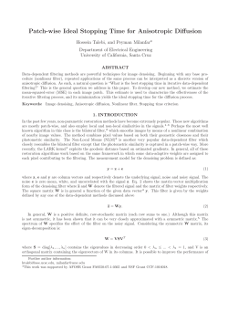 Patch-wise Ideal Stopping Time for Anisotropic Diffusion