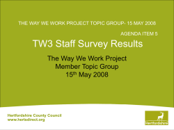 Item 5 - TW3 Staff Survey Results