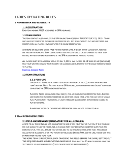 League Rules - Penticton Slo