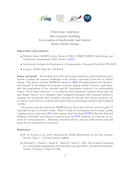 Post-doc position Bio-economic modeling for scenarios of