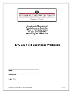 Field Experience Workbook - Central Washington University