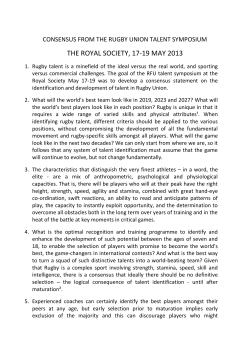 Talent Symposium Consensus Statement