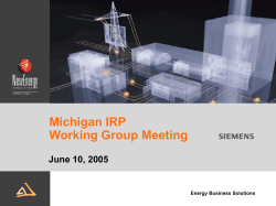 Energy Business Solutions Michigan IRP Working Group Meeting