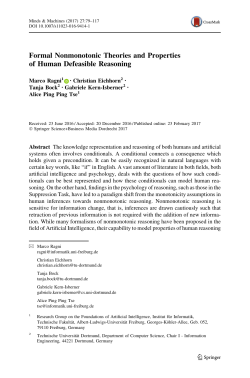 Formal Nonmonotonic Theories and Properties of Human