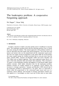 The bankruptcy problem: A cooperative bargaining