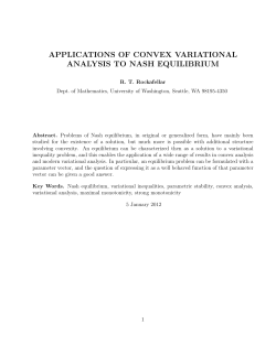 applications of convex variational analysis to nash equilibrium