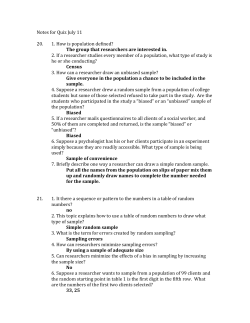 Notes for Quiz July 11