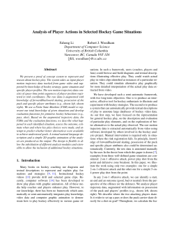 Analysis of Player Actions in Selected Hockey Game Situations