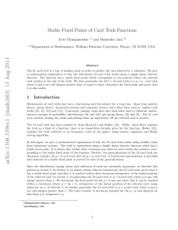 Stable Fixed Points of Card Trick Functions