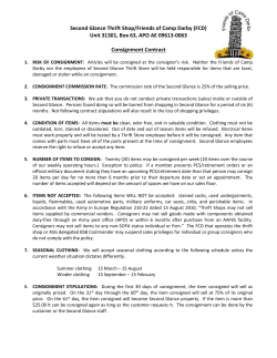 Consignment Contract - Friends of Camp Darby