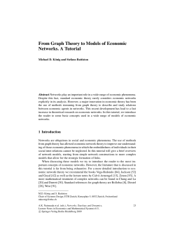 From Graph Theory to Models of Economic Networks. A