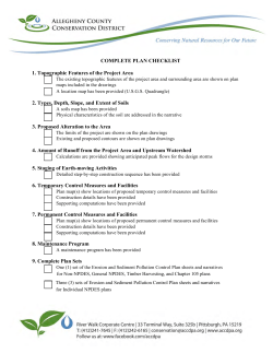 COMPLETE PLAN CHECKLIST 1. Topographic Features of the