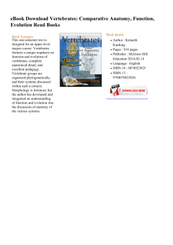 eBook Vertebrates: Comparative Anatomy, Function