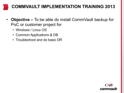 CommVault Architecture Optional Components