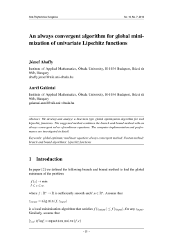 An always convergent algorithm for global mini