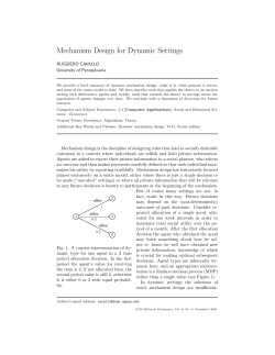 Mechanism Design for Dynamic Settings