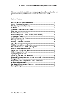 Classics Department Computing Resources Guide