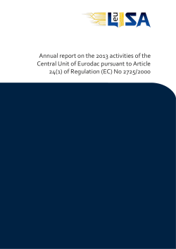 Annual report on the 2013 activities of the Central Unit of - eu-LISA