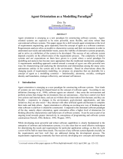 Agent-Oriented Requirements Engineering