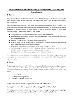 Ethics in Research - Newcastle University