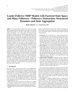 Leader-Follower MDP Models with Factored State Space