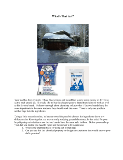 Molar Mass Determination by Depression of Freezing Point