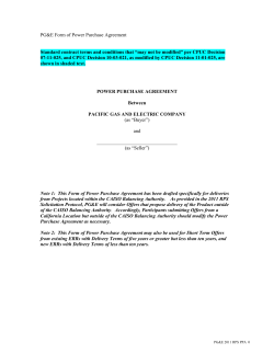 Form of Power Purchase Agreement
