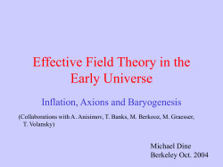 Effective Field Theory in the Early Universe