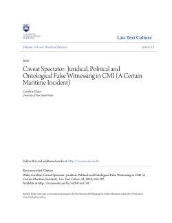 Juridical, Political and Ontological False - Research Online