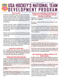 USA HOCKEY`S NATIONAL TEAM DEVELOPMENT PROGRAM