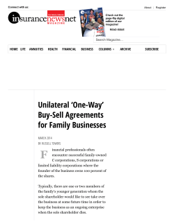 Unilateral `One-Way` Buy-Sell Agreements for Family Businesses