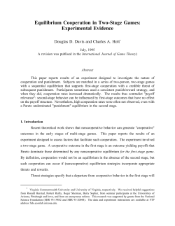 Equilibrium Cooperation in Two-Stage Games