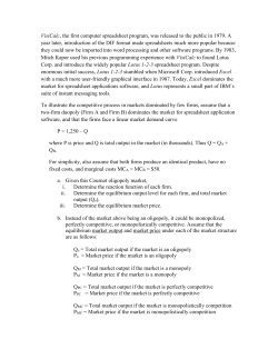 VisiCalc, the first computer spreadsheet program, was released to