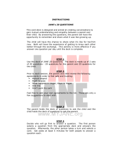 INSTRUCTIONS JANE`s 20 QUESTIONS This card deck is designed