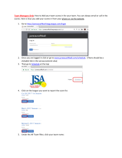 Team Managers Only: How to Add your team scores in for your team