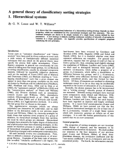 A general theory of classificatory sorting strategies 1. Hierarchical
