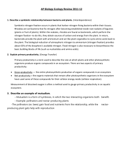 AP Biology Ecology Review 2011-12 - Copley