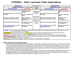 CTGHSLL - Girls` Lacrosse Timer Instructions