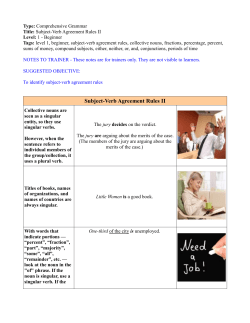 Subject-Verb Agreement Rules II