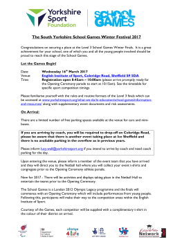 The South Yorkshire School Games Winter Festival 2017