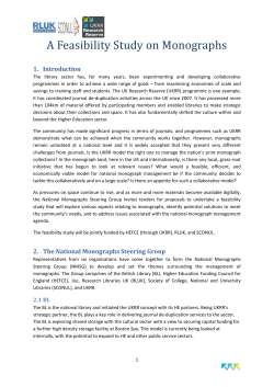 A Feasibility Study on Monographs 2016 10 19