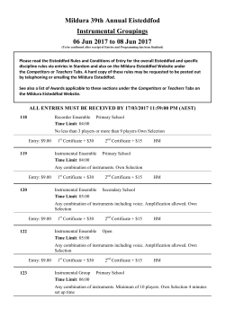 Mildura 39th Annual Eisteddfod Instrumental Groupings 06 Jun