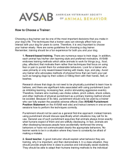 How to Choose a Trainer