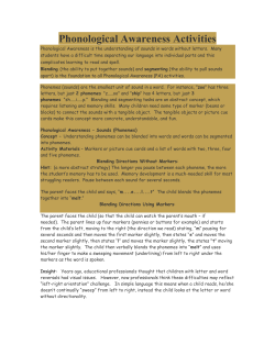 Phonological Awareness Activities