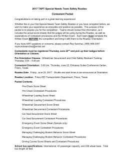 2017 Special Needs Team Roadeo Score Sheets