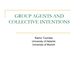 GROUP AGENTS AND COLLECTIVE INTENTIONS