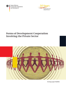 Forms of Development Cooperation Involving the Private Sector