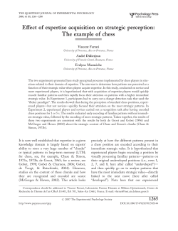 Effect of expertise acquisition on strategic perception: The example