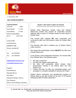 11 December 2007 ASX ANNOUNCEMENT REJECT REVISED