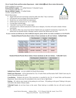 Softball Field Reservations / Tournament Rentals